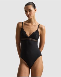 Polo Ralph Lauren - Love Collection Ribbed Cotton Blend Triangle Bodysuit