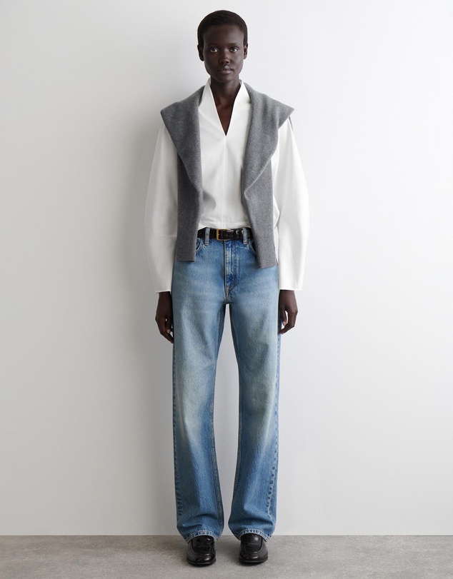 COS - Draped-Collar Cotton Blouse