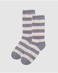 Bamboozld - 3 Pack Fluffy Bamboo Lounge Bed Crew Socks