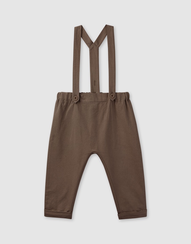 Designer Kidz - Finley Linen Suspender Pants