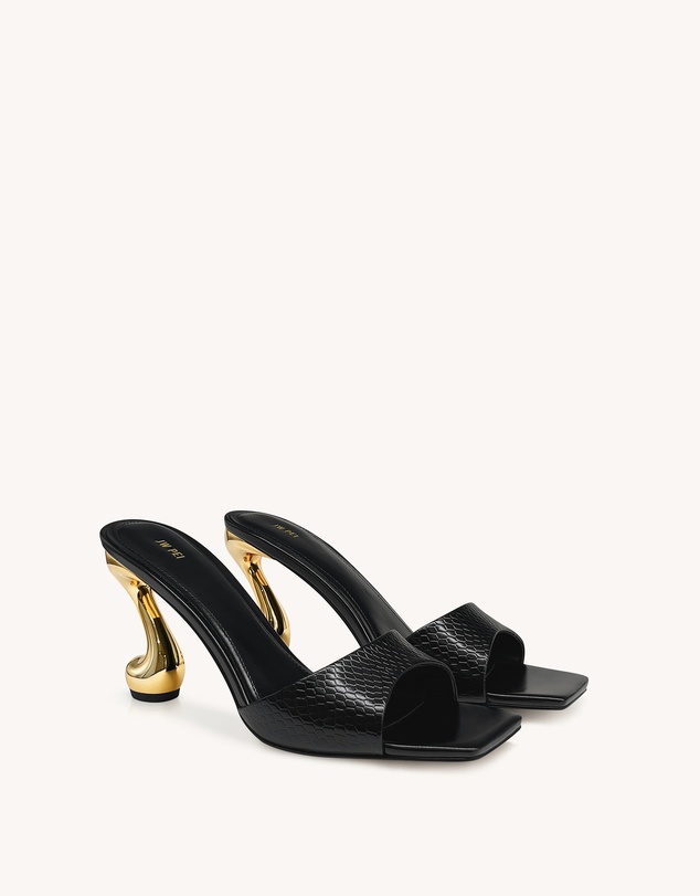 JW PEI - Hannah Faux Snakeskin Heel Mules