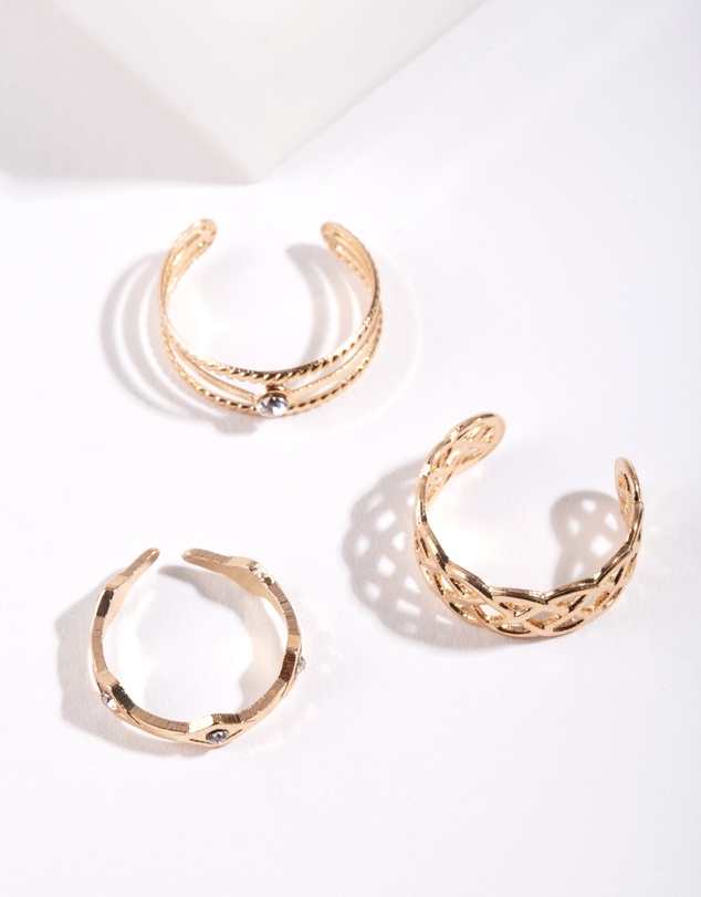 Lovisa - Gold Lattice Toe Ring Pack
