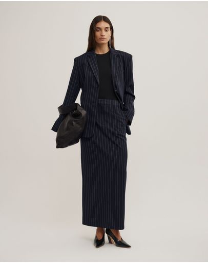 Navy Pinstripe