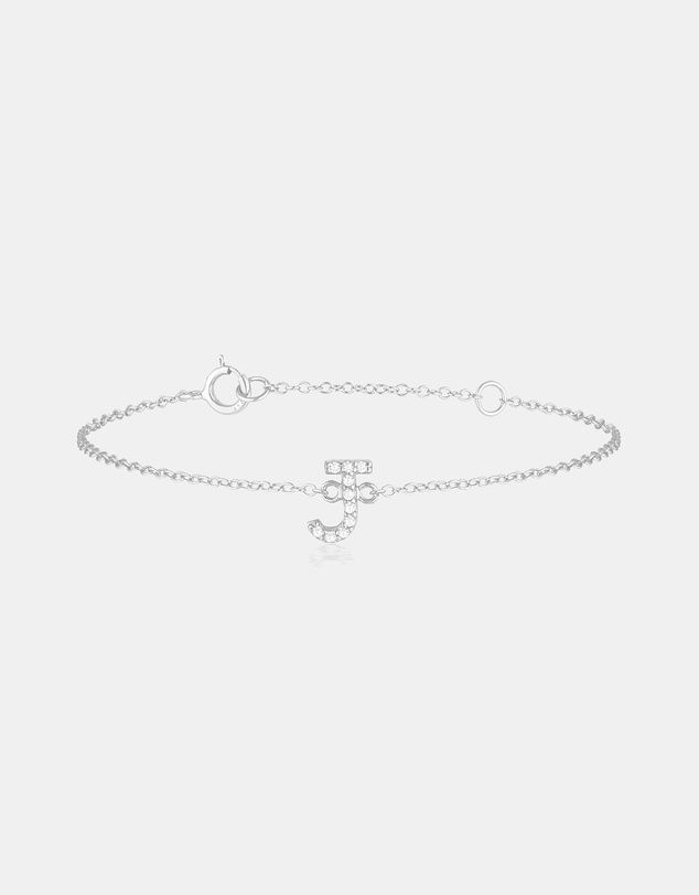The Silver Collective - A-Z Letter Bracelet - J