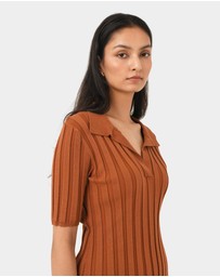Forcast - Manhattan Polo Knit Top