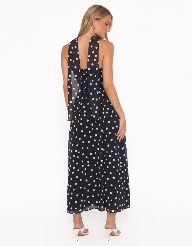 Petal & Pup - Boston Strapless Maxi Dress - Black Polka Dot