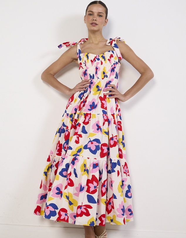 Cirkular - Pre-Loved - Kate Spade Summer Flowers Tiered Midi Dress