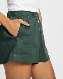 White By FTL - Rhonda Linen Shorts