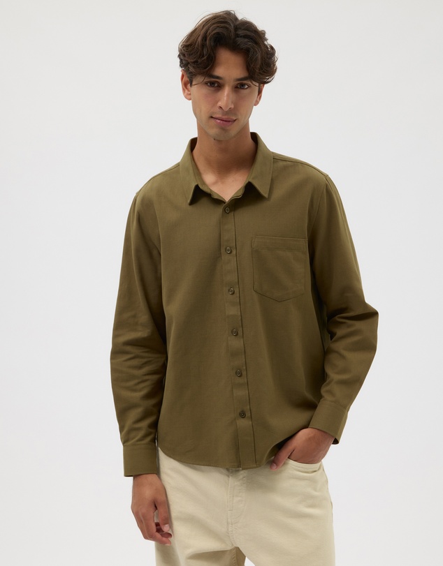 AERE - Textured Long Sleeve Shirt