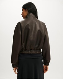 Cotton On - Easton Faux Leather Bomber Jacket