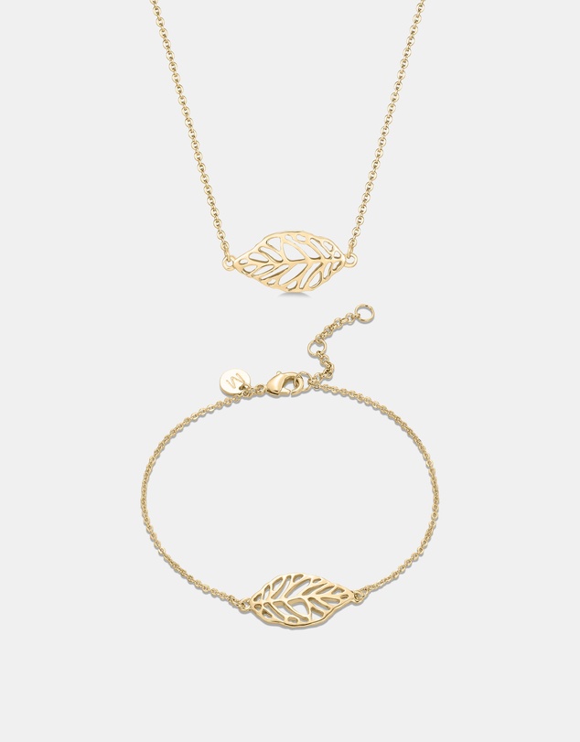 Mestige -  Flourish Necklace & Bracelet Set - 18K Gold Plated
