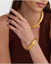 Nialaya Jewellery - 12mm Gold Stretch Bangle