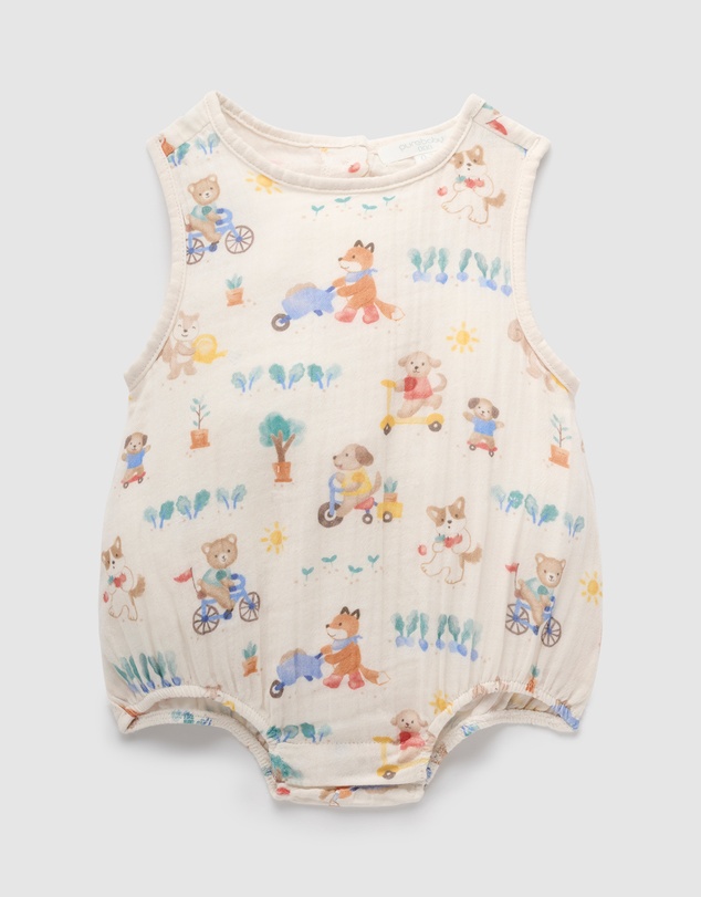Purebaby - Crinkle Bodysuit-Kids-Babies