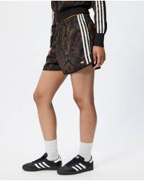 adidas Originals - Snake Print Satin Shorts - ICONIC EXCLUSIVE
