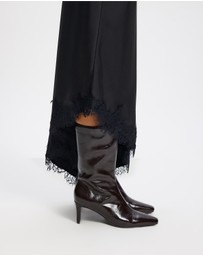 AERE - Anais Square Toe Heeled Leather Ankle Boots