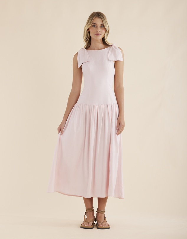 Amelius - Mavie Bow Linen Maxi Dress
