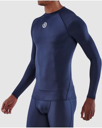 SKINS - SKINS Compression Men's Series-1 Active Long Sleeve Top Navy Blue