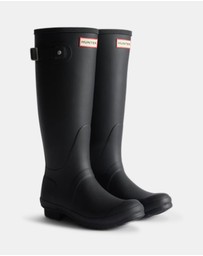 Hunter - Women's Original Tall Tartan Lining Black/Dark Olive