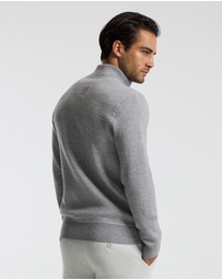 Calibre - Geometric Jacquard Cardigan Grey