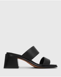 Betts - Wider Fit Prince Leather Block Heel Mules