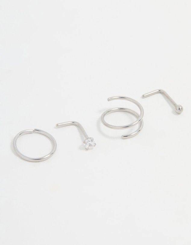 Lovisa - Surgical Steel Simple Mixed Nose Piercings 4-Pack