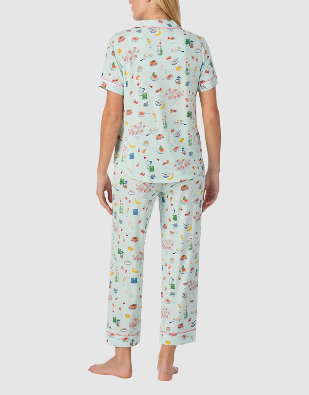 Kate Spade - Printed Modal Button Up Short Sleeve Long Pyjama Set