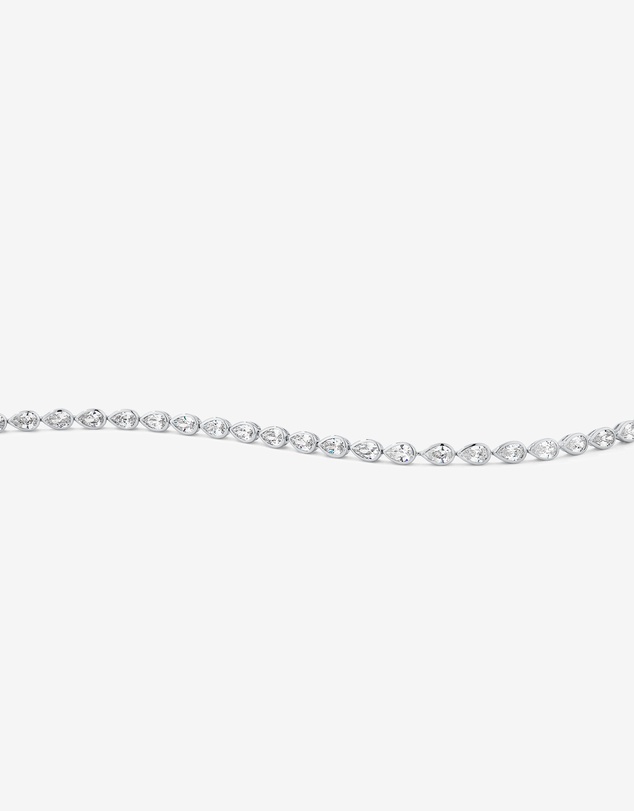 Michael Hill - Pear Shaped Cubic Zirconia Bezel Set Tennis Bracelet in Sterling Silver