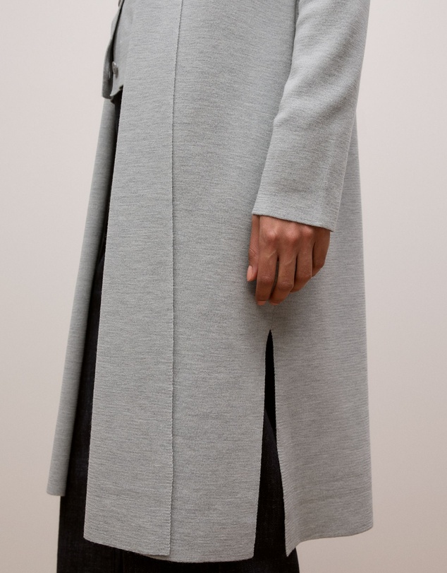 Trenery - Merino Longline Cardigan in Grey Marle
