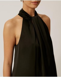 Tussah - Ruby Satin Halter Top