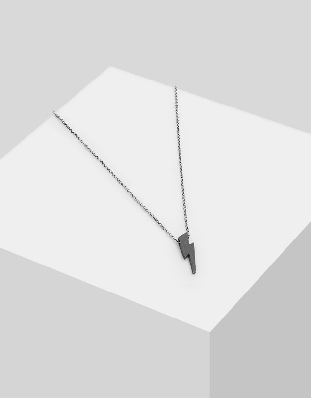 Kuzzoi - ICONIC EXCLUSIVE - Lightning Pendant Necklace in Oxidised 925 Sterling Silver