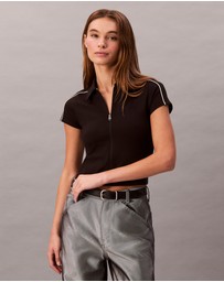 Calvin Klein Jeans - Tech Knit Cropped Polo Shirt