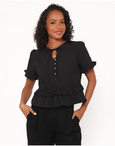 Petal & Pup - Sorcha Peplum Top - Black