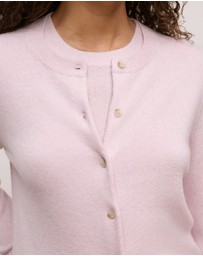 Trenery - Wool Cashmere Classic Cardigan in Pink Rose