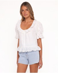 Petal & Pup - Anouk Button Through Top - White