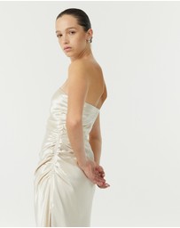 Third Form - Satin Gather One Shoulder Dress