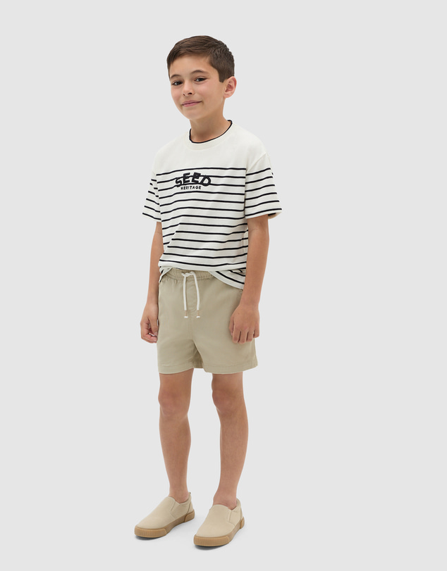Seed Heritage - Breton Stripe Logo Tee