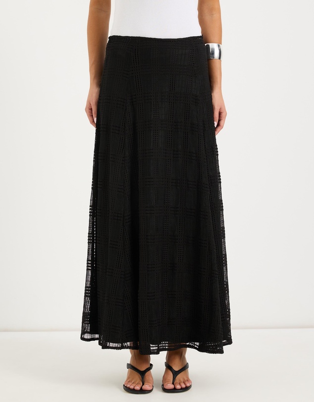Calli - Selene Sheer Check Maxi Skirt