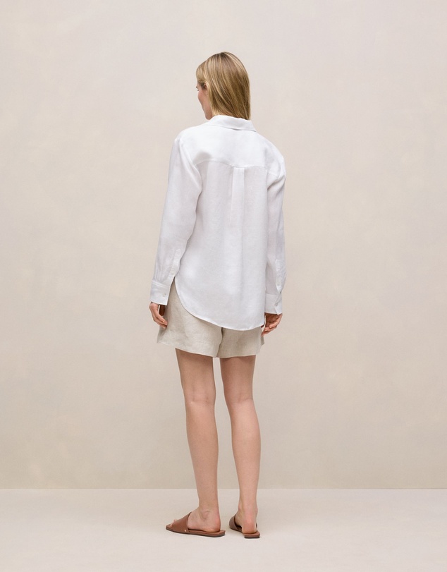 Trenery - Linen Relaxed Pocket Shirt in White