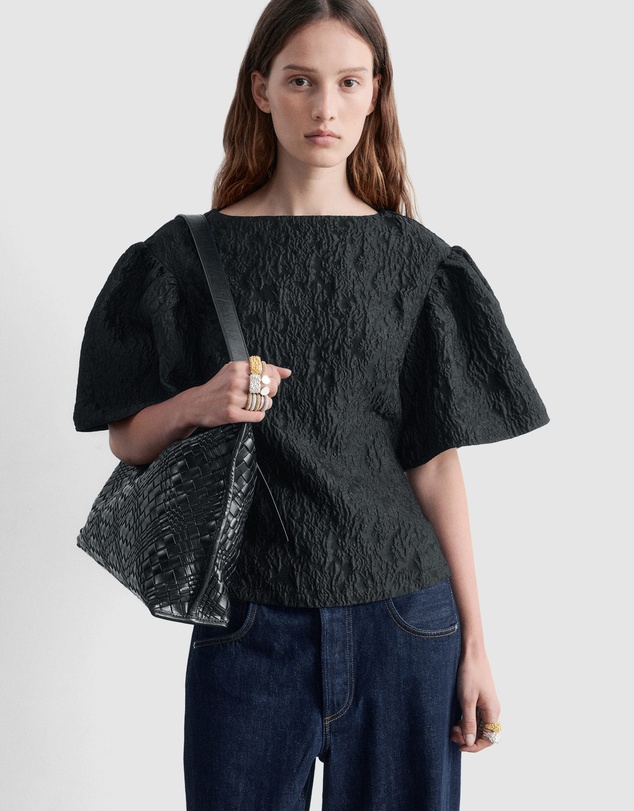 & Other Stories - Jacquard Puff-Sleeve Top