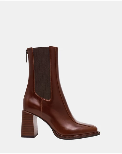Steve Madden - Downtown Brown Leather Booties