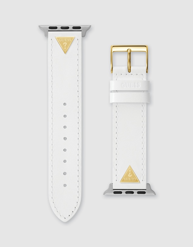 GUESS - Guess Apple Band - Triangle Plaque White Leather 38/40/41mm