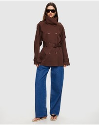 Lioness - Blanc Cropped Trench Coat - ICONIC EXCLUSIVE