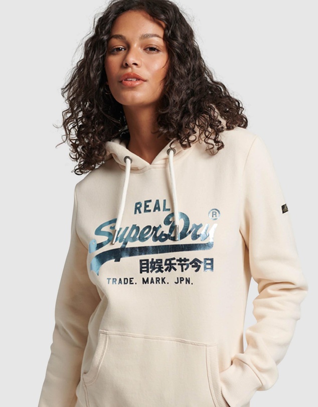 Vintage Logo Embellished Hoodie by Superdry Online | THE ICONIC | Australia