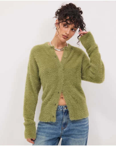 Calli - Rae Fluffy Knit Cardigan