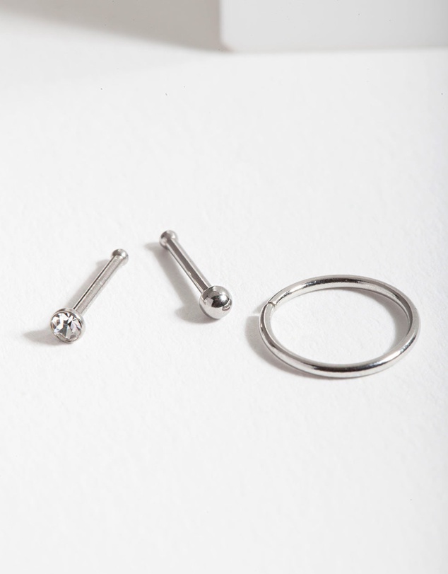 Lovisa - Surgical Steel Ball Diamante Nose Jewellery Pack