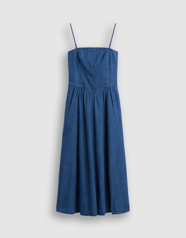 GAP - Med Topaz Strapless Denim Maxi Dress