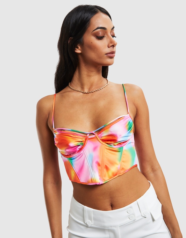 Love Notes - Larissa Strappy Cross Front Sateen Corset