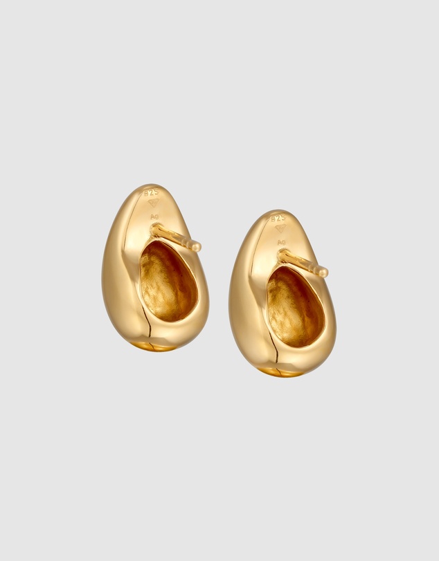 Elli Jewelry - Polished Teardrop Stud Earrings in Gold-Plated 925 Silver