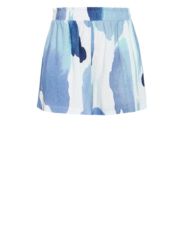 City Chic - Plus Size Surface Level Print Short - light blue