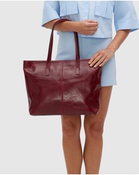 Florence - The Beatrice Red Leather Tote Laptop Bag